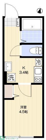 VILLE-PRADO北小岩(1K/3階)の間取り写真