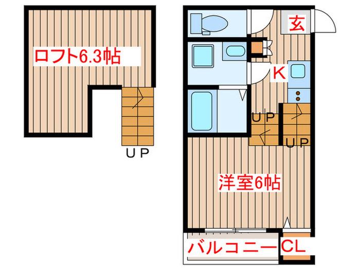サンコーポ東照宮(1K/1階)の間取り写真