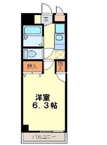カサル・ミーサ(1K/4階)の間取り写真