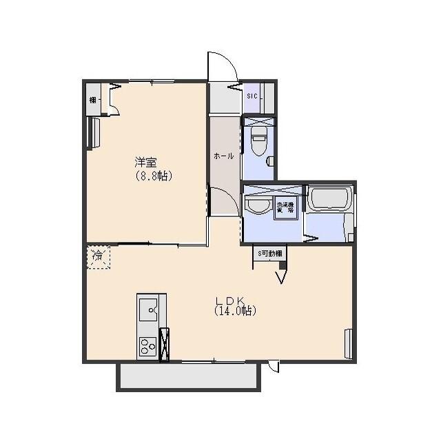 CASA SOSIEGO(1LDK/1階)の間取り写真