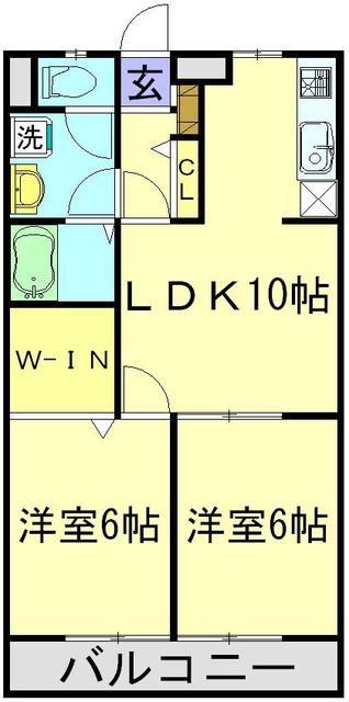 ピュアプレイス(2LDK/3階)の間取り写真