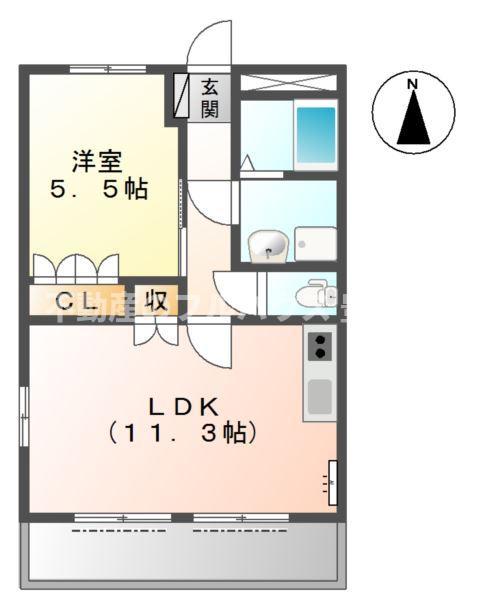 ハイツルミナス I(1LDK/1階)の間取り写真
