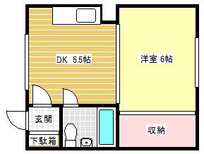 親和ハイツ(1DK/2階)の間取り写真
