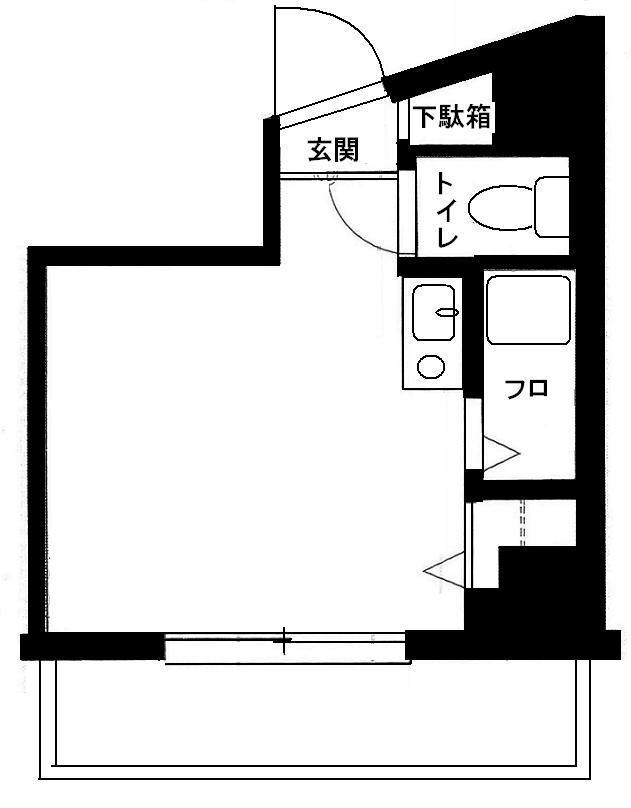 ポートハイム西横浜(ワンルーム/3階)の間取り写真