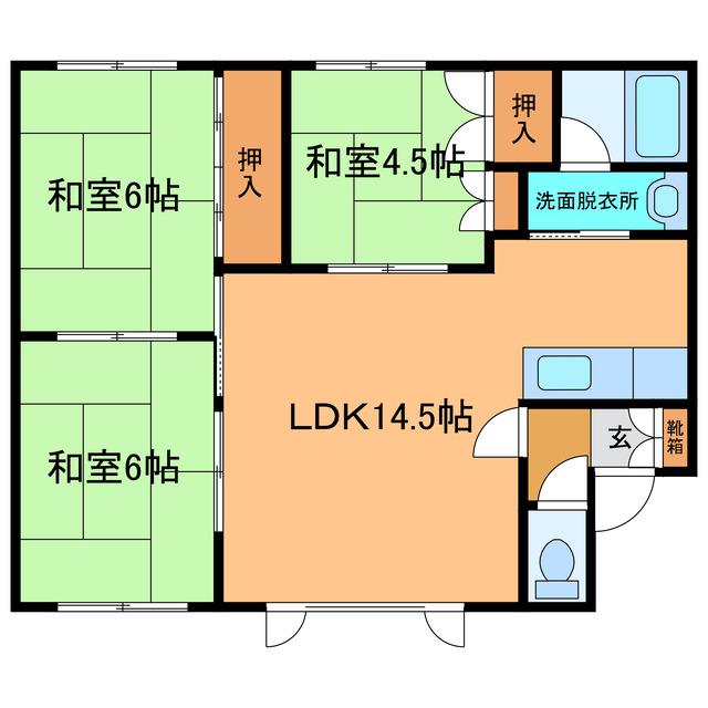 コーポサトー(3LDK/2階)の間取り写真