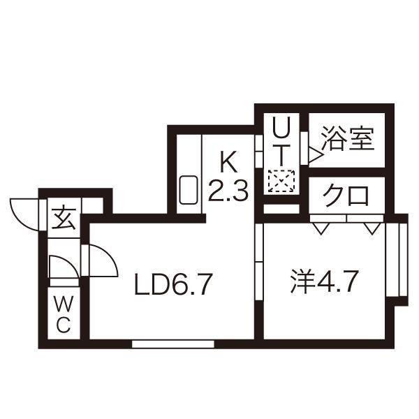 HOUSE OF MARQUIS IV(1LDK/2階)の間取り写真