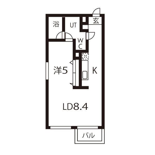 クロサスレジデンス徳川園(1LDK/6階)の間取り写真