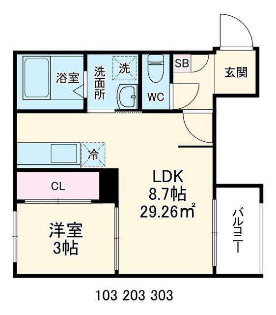 CIEL TERRACE(1LDK/2階)の間取り写真