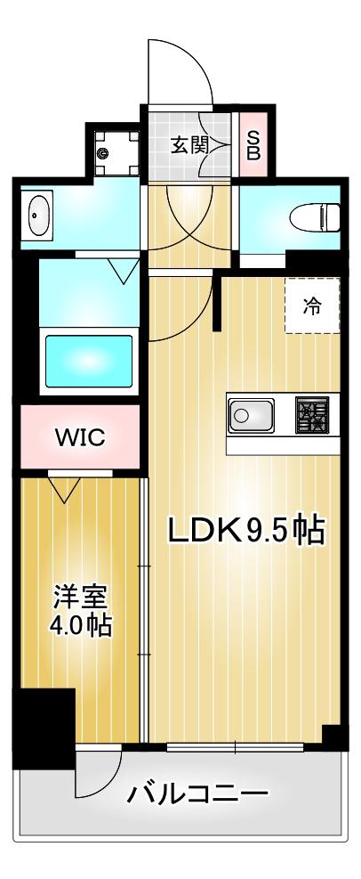 プレサンス新栄ユリシス(1LDK/11階)の間取り写真