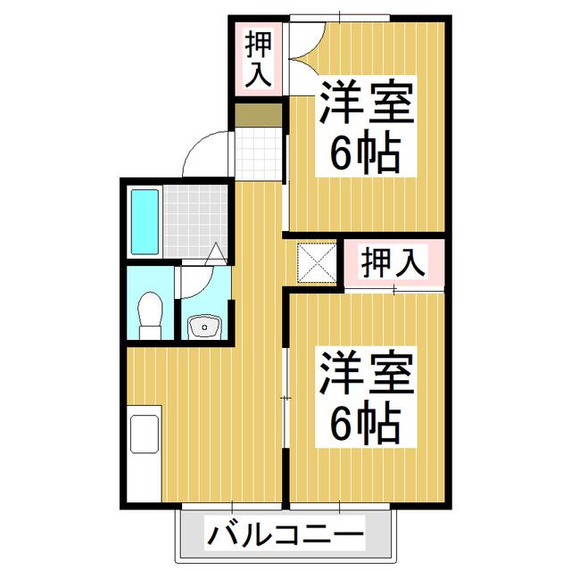 セジュール小林(2K/1階)の間取り写真