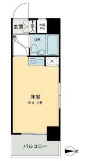 ビブレ西池(ワンルーム/3階)の間取り写真