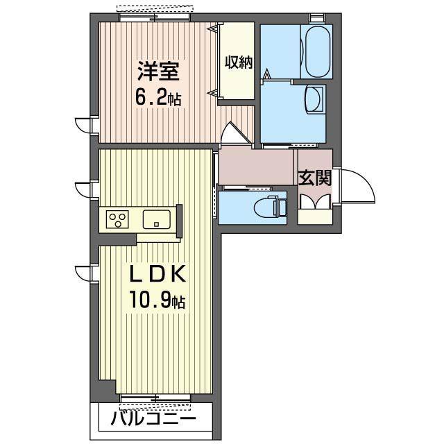 ATELIELL(1LDK/2階)の間取り写真