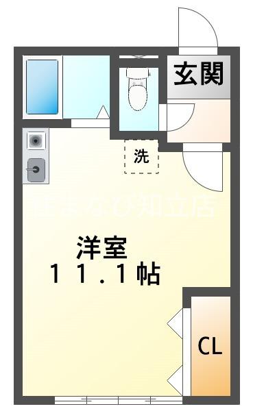 コーポイーストK(ワンルーム/3階)の間取り写真