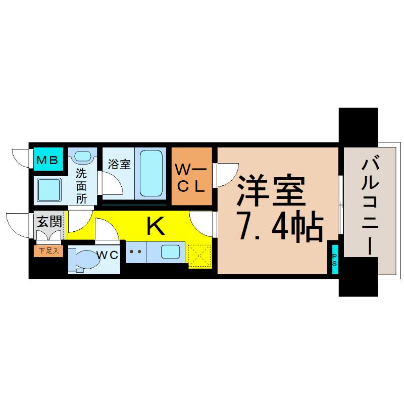 エディアン千種(1K/8階)の間取り写真