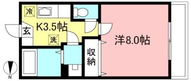 アーバンプラザA館(1K/2階)の間取り写真