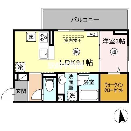 D-ROOM西町(1LDK/1階)の間取り写真