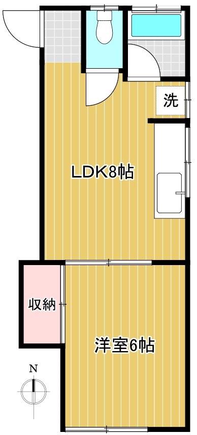 ソレイユ永福(1LDK/2階)の間取り写真