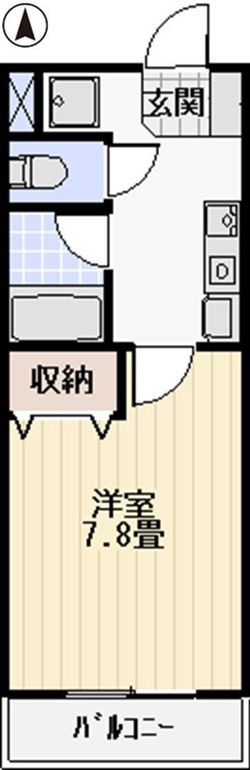 プレジデント敦賀(1K/2階)の間取り写真