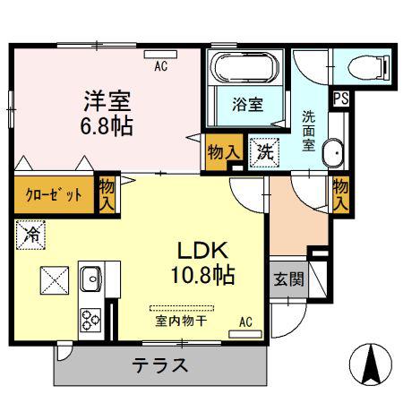 メゾン セジュール B(1LDK/1階)の間取り写真
