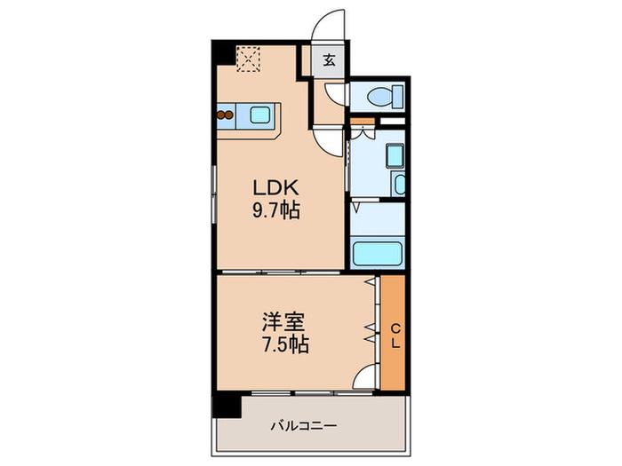 アース・フレンドリー室見駅前(1LDK/8階)の間取り写真