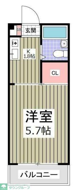 シャートール田口戸塚I棟(1K/3階)の間取り写真