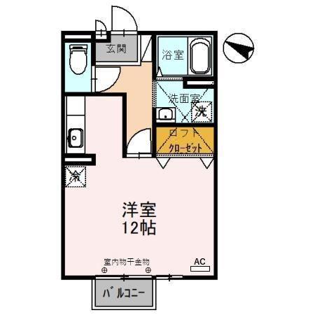 BLANCHEUR(1K/2階)の間取り写真