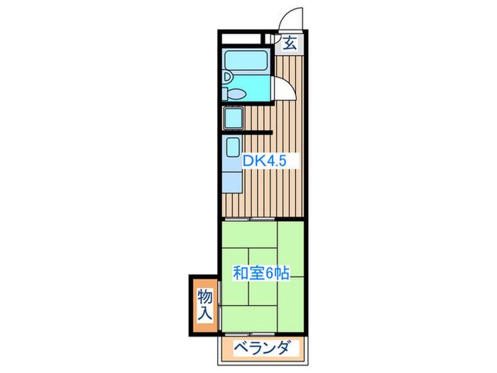 コーポ愛知(1DK/3階)の間取り写真