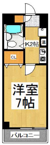 第2アビタシオン浅倉(1K/4階)の間取り写真