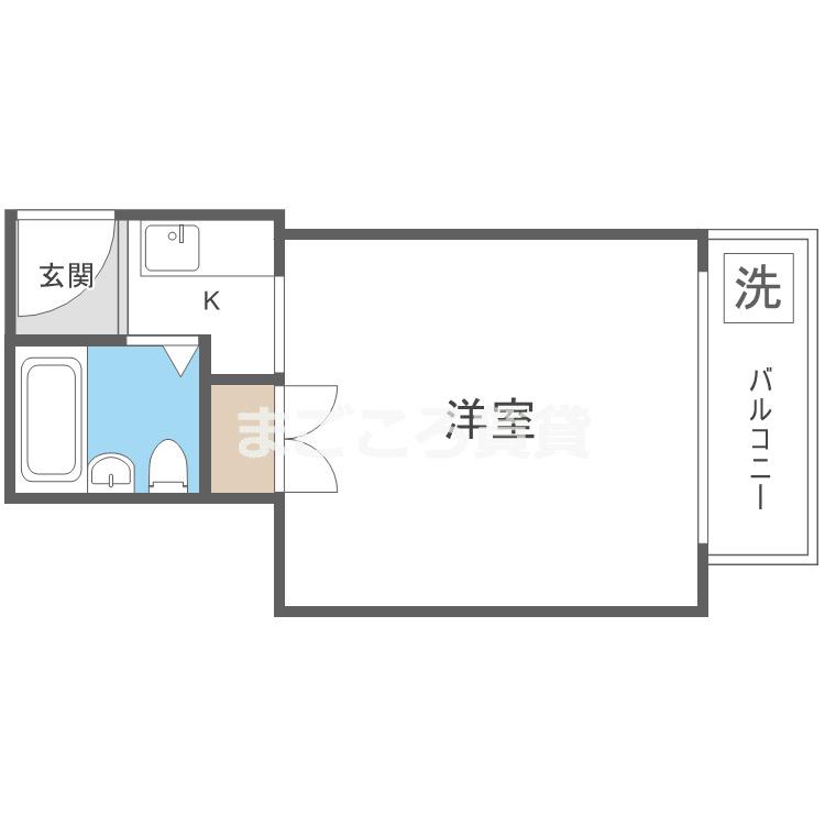 コーニッシュ桜川(1K/3階)の間取り写真