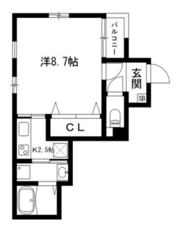 ユノディエール本陣(1K/2階)の間取り写真