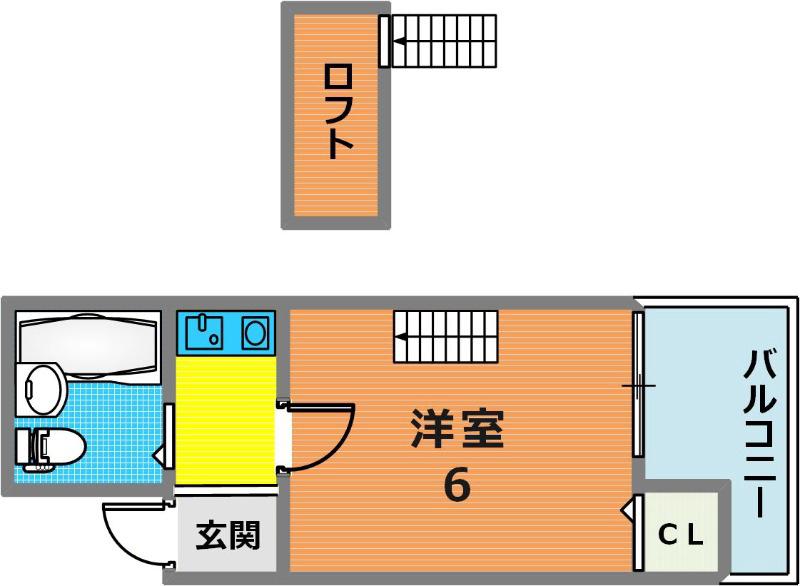 菊水ハイツ(1K/1階)の間取り写真