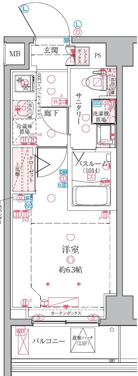 クレヴィスタ横浜綱島(1K/5階)の間取り写真
