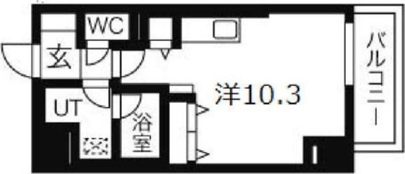 バロンドール(ワンルーム/12階)の間取り写真