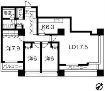 グランパークハイツ(3LDK/23階)の間取り写真
