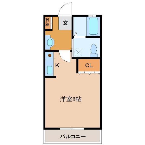ディアスM(ワンルーム/1階)の間取り写真