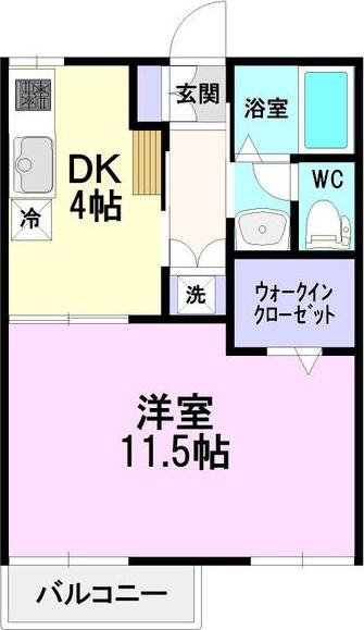 エステート長根(1DK/1階)の間取り写真