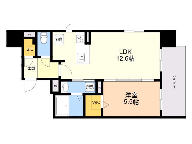 SーRESIDENCE博多駅東AWESOME(1LDK/5階)の間取り写真