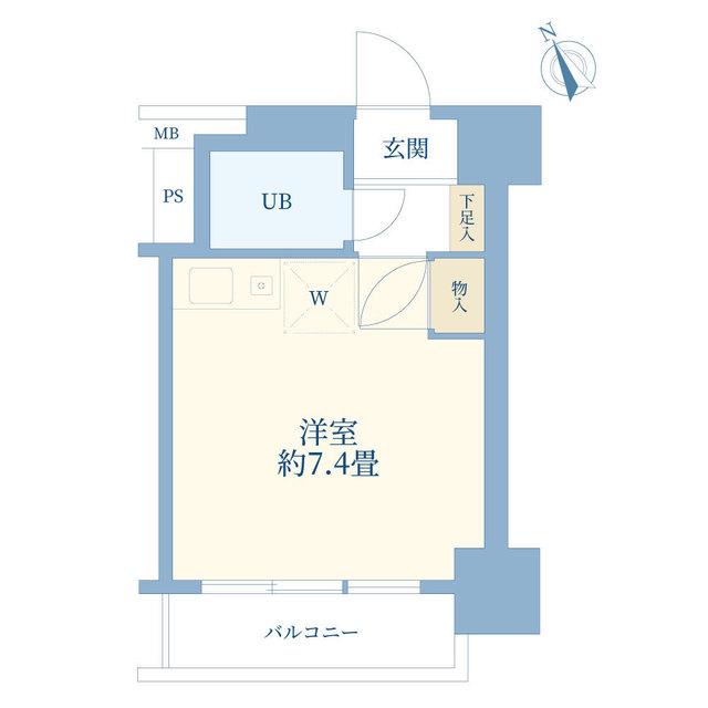 アルス中目黒(ワンルーム/10階)の間取り写真