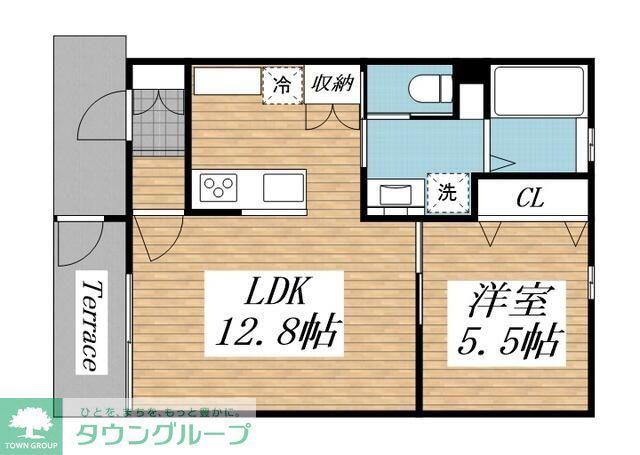 CASA・ACERO E(1LDK/1階)の間取り写真