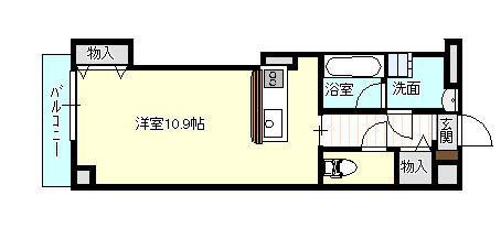 サンライズ五福公園(ワンルーム/9階)の間取り写真