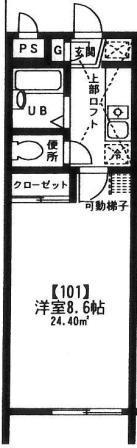 エクセルハイム(1K/2階)の間取り写真
