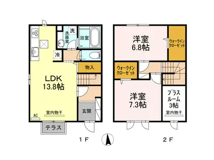 メゾン A(2LDK/1階)の間取り写真