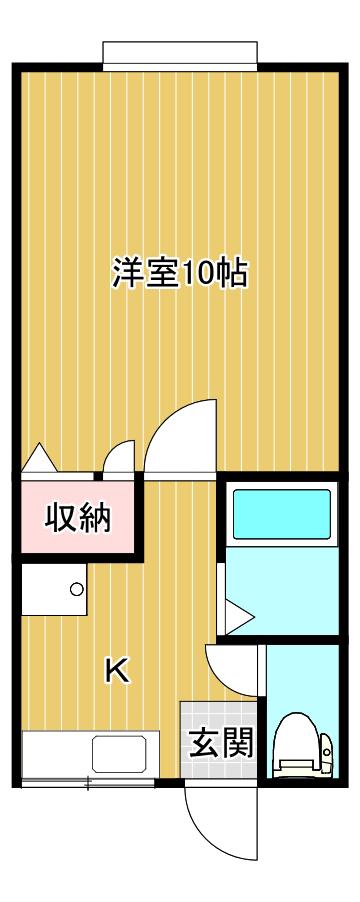 グランシャリオB(1K/1階)の間取り写真