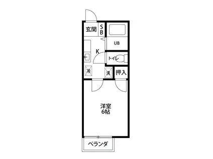 グリーンヒルキャッスルA棟(1K/1階)の間取り写真