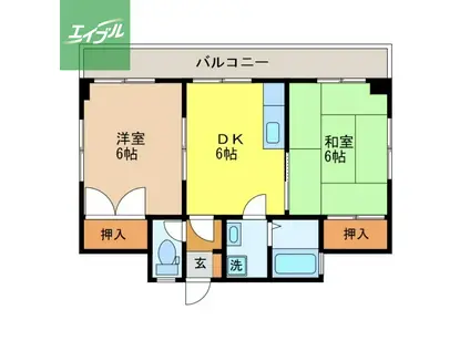 チャームハイツ(2DK/3階)の間取り写真