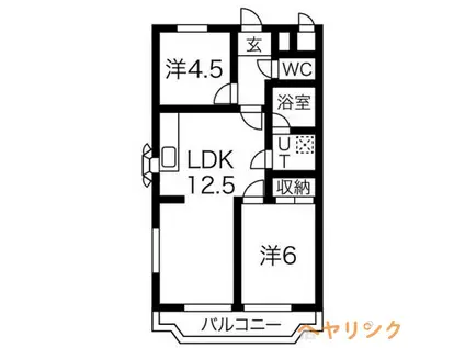梅森坂マンション(2LDK/3階)の間取り写真