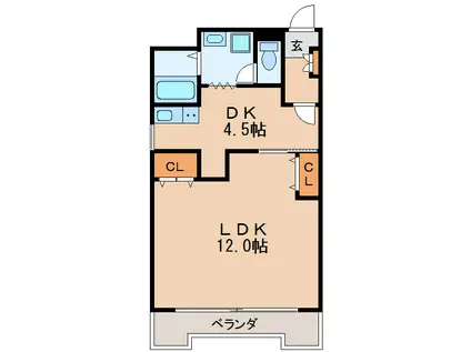 丸の内カジウラマンション(1DK/6階)の間取り写真