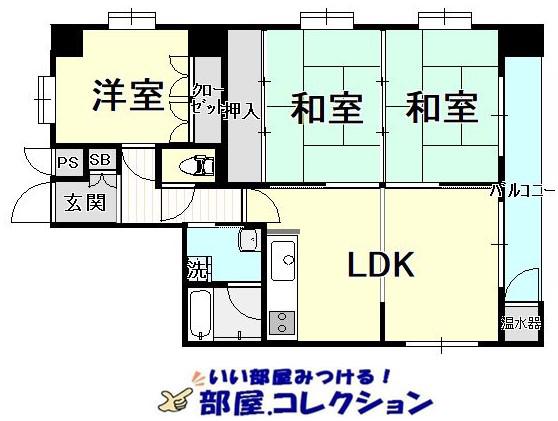 山内シャルム黄金3(3LDK/4階)の間取り写真