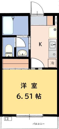 ウィステリアM(1K/3階)の間取り写真