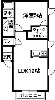 シャーメゾン アークコート下大島(1LDK/1階)の間取り写真